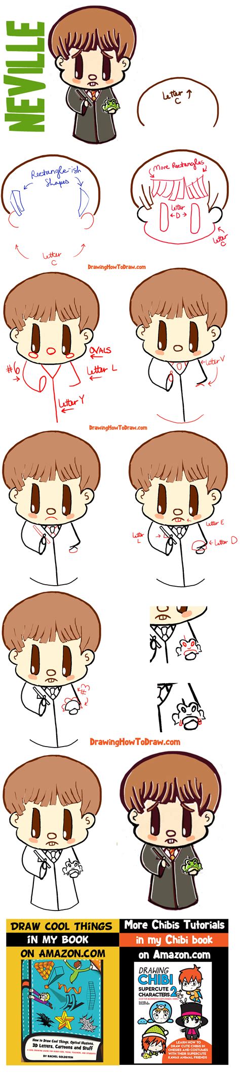 He is a wizard and has many adventures. How to Draw Cute Chibi Neville Longbottom with Frog from ...