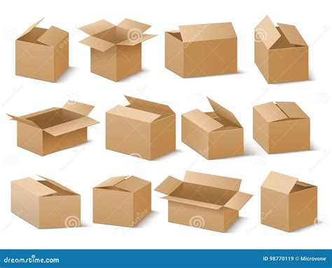 Brown Cardboard Shipping Boxes Stock Illustrations 4439 Brown