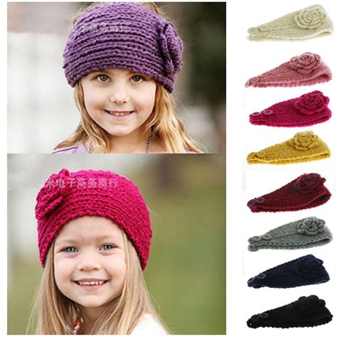 New Knitted Headband Women Crochet Winter Flower Ear Warmer Hairband