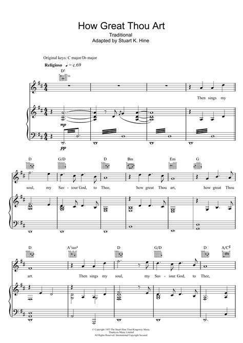 How Great Thou Art Sheet Music Rhydian Piano Vocal And Guitar Chords