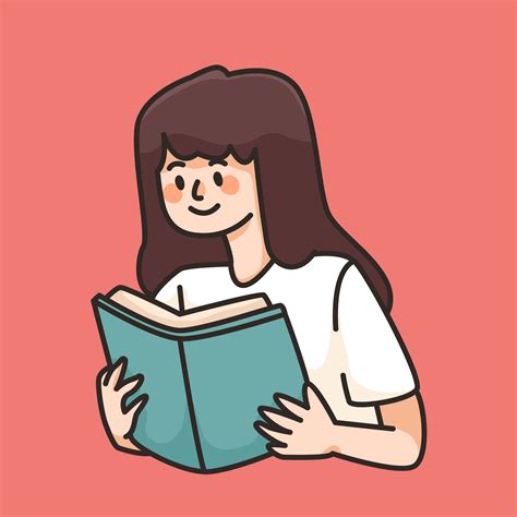 Leyendo Un Libro Ilustración De Dibujos Animados Lindo 1893559 Vector