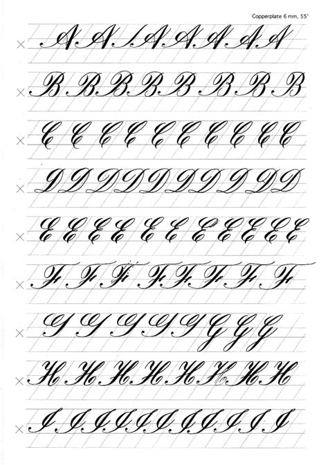 Copperplate Calligraphy Alphabet Practice Sheets Pdf Calligraphy And Art