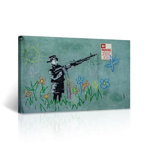 Banksy Canvas Wall Art Crayola Shooter Graffiti La Usa Etsy