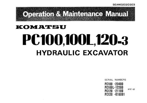Komatsu Pc100 3 Pc100l 3 Pc120 3 Hydraulic Excavator Operation