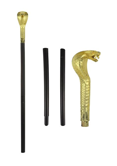 Mens Stick Pimp Snake Scepter Cane With Gold Top Novelty Party Outfit