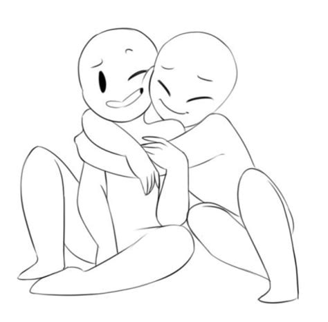 Chibi Couple Hugging Template