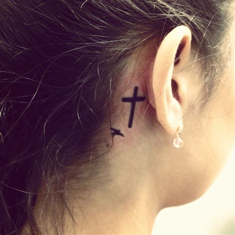 Freedom In My Faith Behind Ear Tattoo Ear Tattoo Tattoos