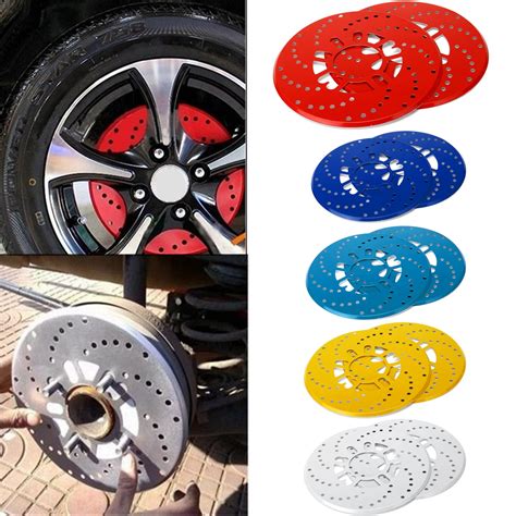 2x Aluminium Car Wheel Brake Disc Cover Vehicle Decorative Rotor Cross