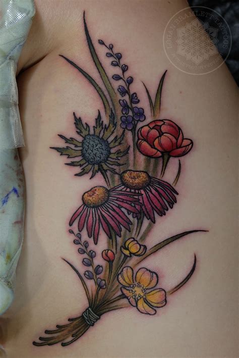 Wildflower Color Tattoo By Logan Bramlett Of Wanderlust Tattoo Society
