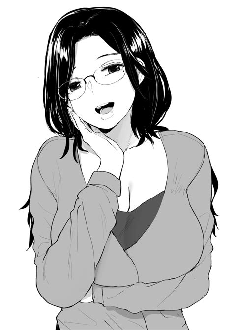 Safebooru 1girl Arm Under Breasts Black Hair Breasts Cleavage Commentary Commission English