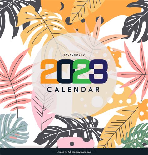 Sherwvsxefree Adobe Illustrator Calendar Template 2023 Vectors Free