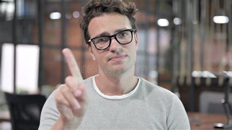 The Serious Man Saying No With Finger Sign Stock Image Image Of
