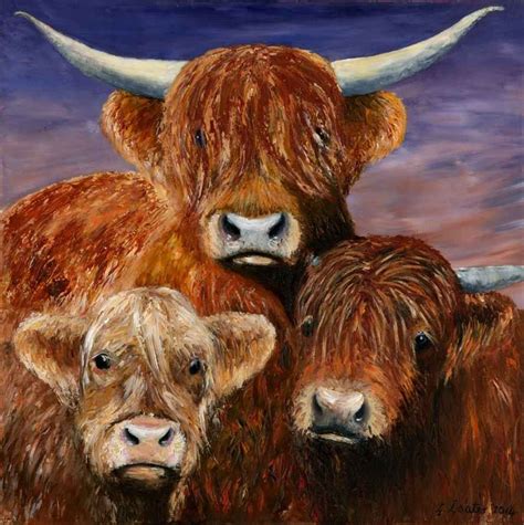 Highland Cattle Oil Painting By Gillian Coates Artfinder