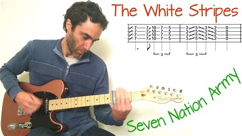 The White Stripes Seven Nation Army Guitar Lesson Tutorial Cover With Tab Youtube