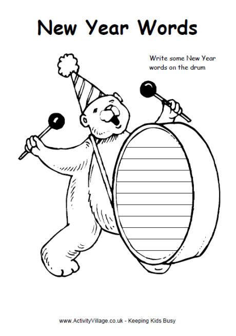 New Years Activity Sheets