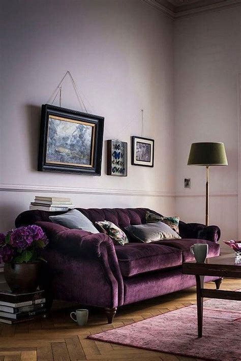 Furniture upholstery also adds to the swedish paint box, along with carefully arranged books and ceramics; 12 Royally Purple Velvet Sofas For the Living Room