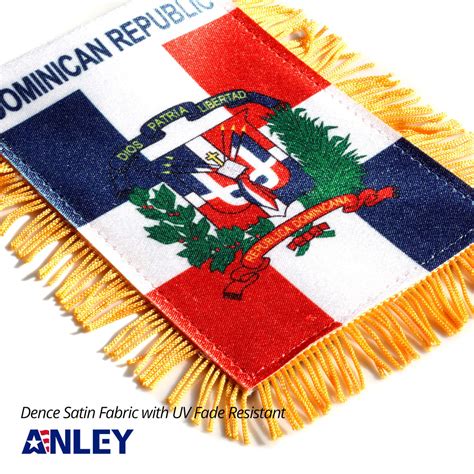 The Dominican Republic Fringy Window Hanging Flag 4x6 Inch