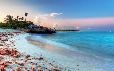 Hd Wallpaper Playa Del Carmen Amazing Sunset At Caribbean Sea In