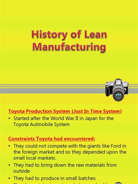 History Of Lean Manufacturingppt Lean Manufacturing Business
