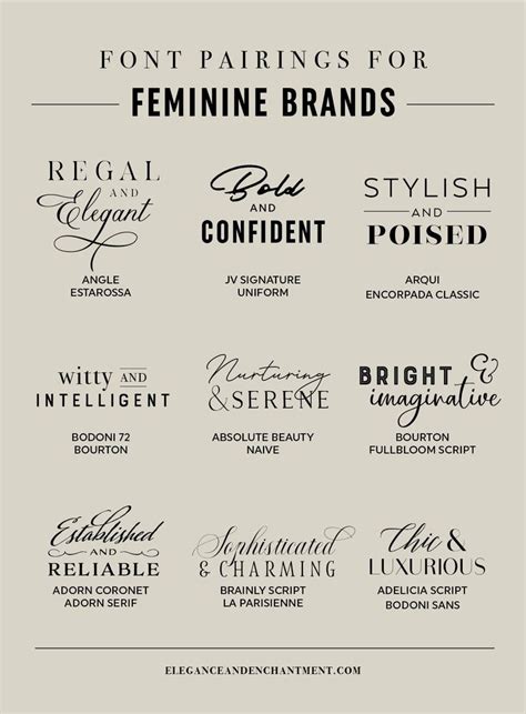 Font Pairings For Feminine Brands Elegance Enchantment Font