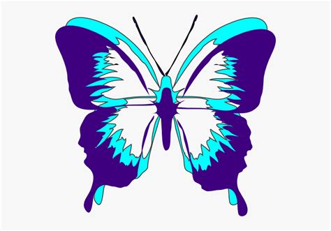 Image Clip Art At Clker Com Vector Online Purple And Teal Butterfly