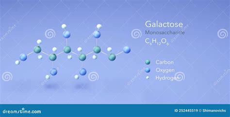 Galactose Monosaccharide Sugar Molecular Structure 3d Rendering