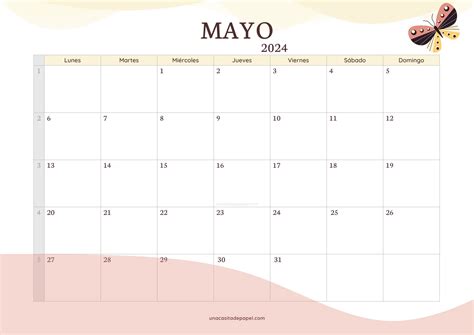 Calendarios Mayo Para Imprimir PDF