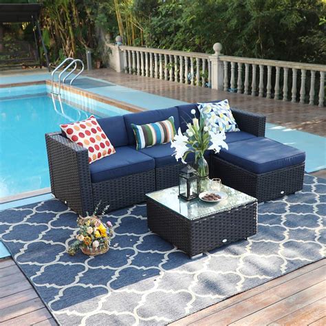 Phi Villa Piece Outdoor Sectional Sofa All Weather Wicker Rattan