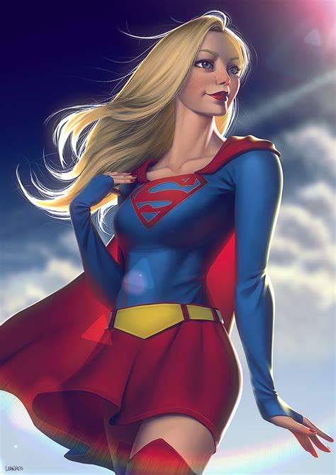 Leandro Franci Supergirl Dc Comics Superman Series Red Legwear Highres 1girl Blonde