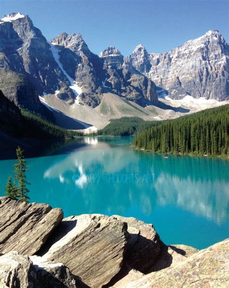 Moraine Lake In The Morning Canadian Rocky Mountains Photo Print