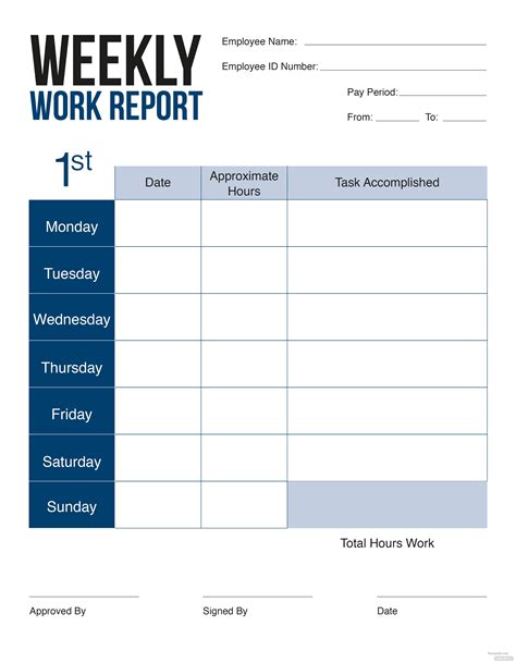 Free Weekly Report Card Template In Adobe Photoshop Adobe Illustrator