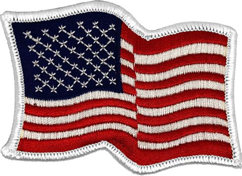 UNITED STATES OF AMERICA FLAG PATCH: Waving White Border | Chicago Cop Shop