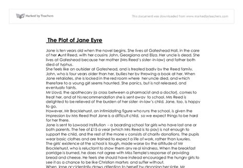 A Summary Of Jane Eyre By Charlotte Bronte Gcse English Marked By