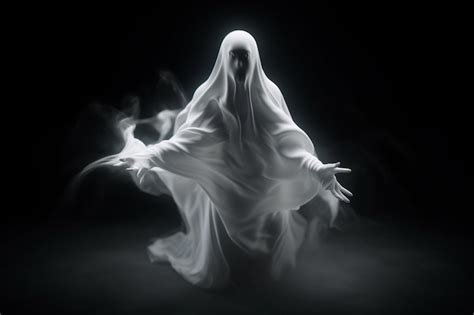 Premium Ai Image A Black And White Photo Of A Ghostly Figure In A