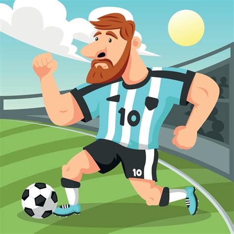 Caricatura De Leonel Messi Jugando Un Partido 21602892 Vector En Vecteezy