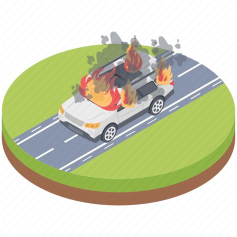 Car Blast Car Burning Car Damage Car Flame Car On Fire Icon