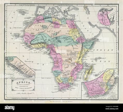 Colored Historic 18th 19th Century Map Of Africa Stock Photo Alamy