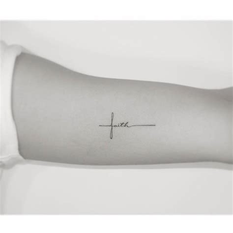 Faith Cross Tattoo Handwritten On The Inner Arm