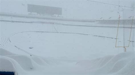 Stunning Footage Shows Buffalo Stadium Engulfed In Snow As Bills Forced