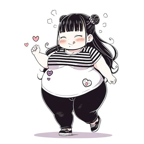 Premium Ai Image Sticker Anime Girl Cute Chubby Cartoon With Bold