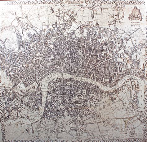 Large Framed 19th Century Printed On Cloth Map London And Its Environs