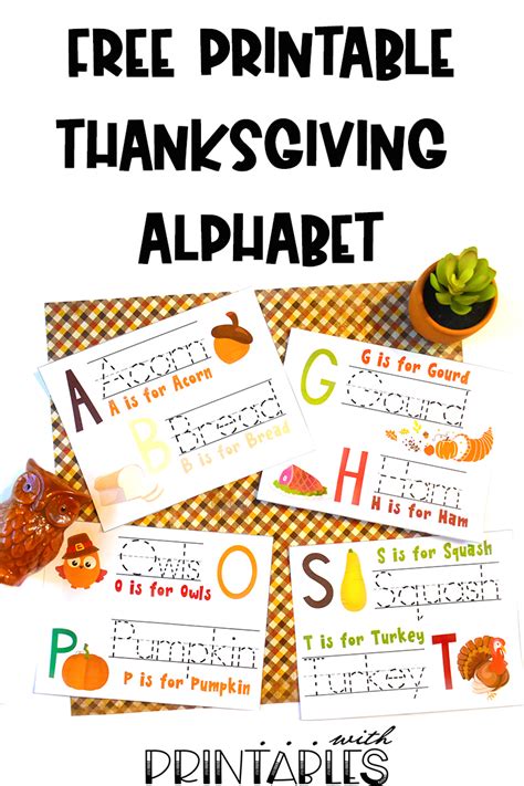 Preschool Thanksgiving Alphabet Worksheets With Printables