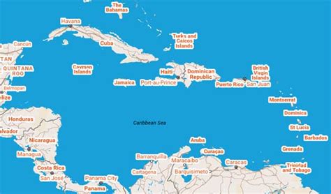 Caribbean Ports Map