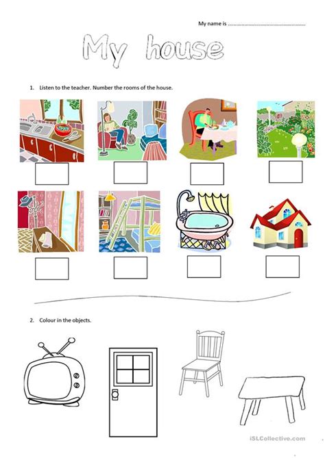 my house worksheet for young learners worksheet free esl printable