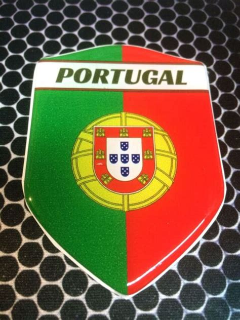 Portugal Proud Shield Flag Domed Decal Emblem Car Sticker 3d 23x 33