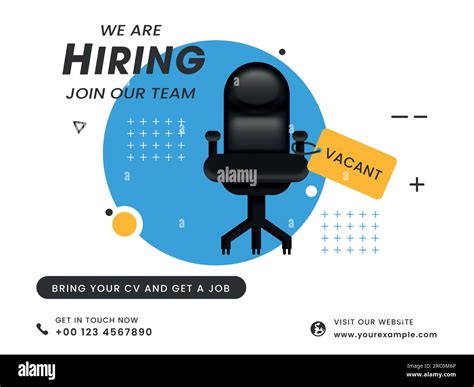 We Are Hiring Join Our Team Poster Design With Vacant Office Chair For