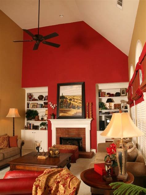 Looking for easy ways to decorate walls without pictures? Red Accent Wall Design @Kendra Ellenberger - I don't know what your room looks like tha… (With ...