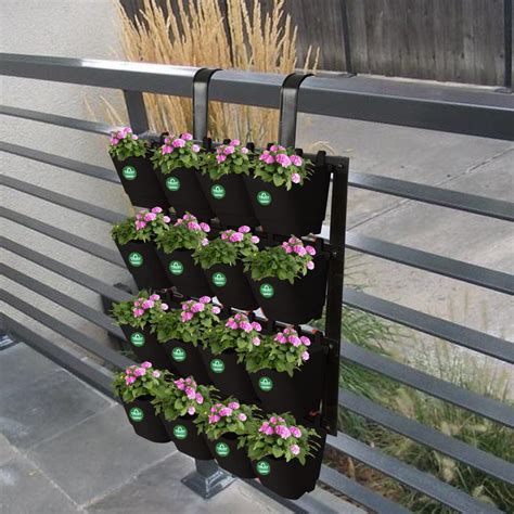 Vertical Gardening Pots With Metal Panel 16 Pots Trustbasket