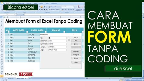 Cara Membuat Input Form Otomatis Di Excel Tanpa Coding Youtube