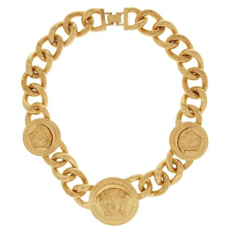 Versace Gold Medusa Charm Chain Necklace At 1stdibs Versace Necklace